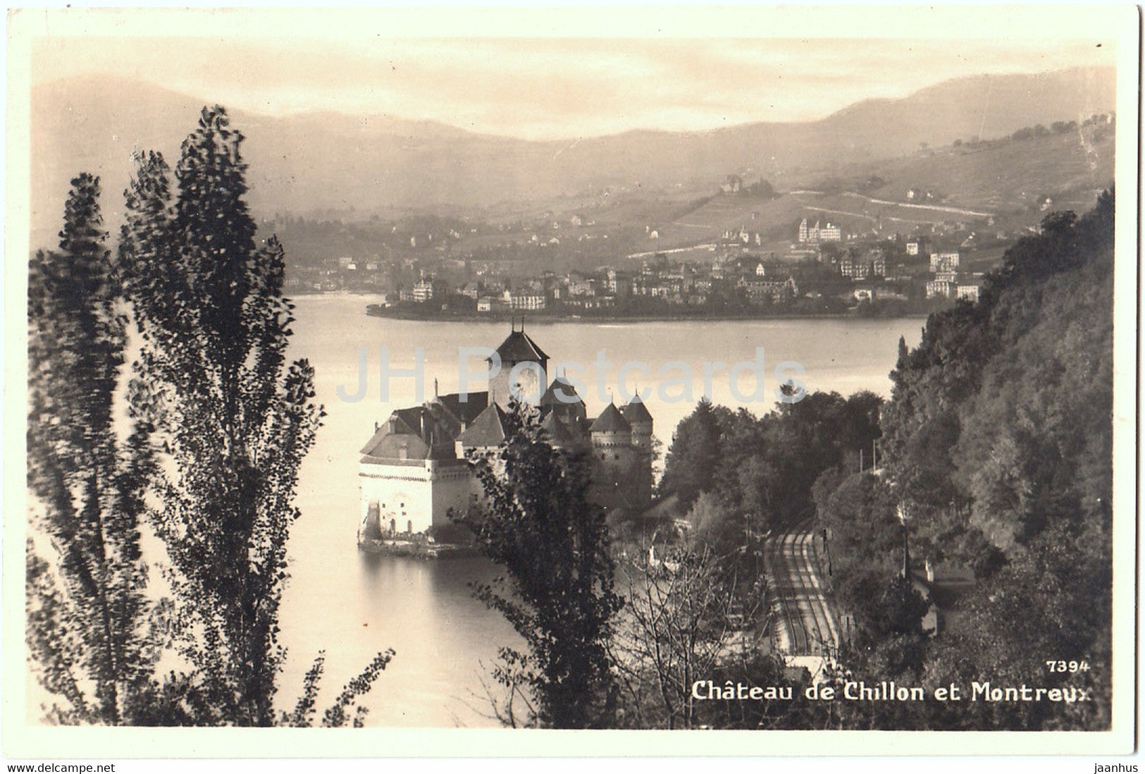 Chateau de Chillon et Montreux - 7394 - old postcard - 1926 - Switzerland - used - JH Postcards