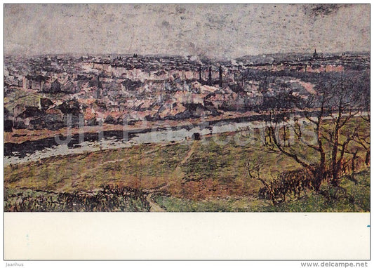 painting by Antonin Slavicek - Praha from Ladvi , 1908 - Czech art - 1967 - Russia USSR - unused - JH Postcards