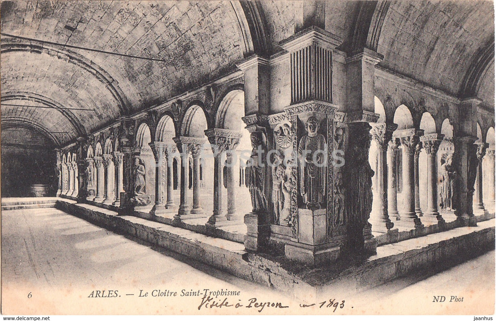 Arles - Le Cloitre Saint Trophisme - cloister - 6 - old postcard - France - used - JH Postcards