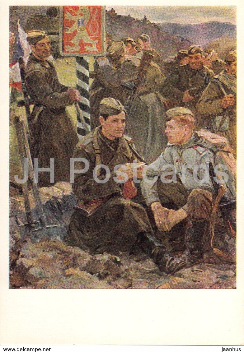 Guarding the World - painting by P. Zhigimont - Brothers in Arms - military - art - 1965 - Russia USSR - unused - JH Postcards