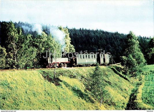 Schmalspurbahn Wilkau Hasslau Carlsfeld - Personenzug - train - railway - locomotive - Germany - unused - JH Postcards