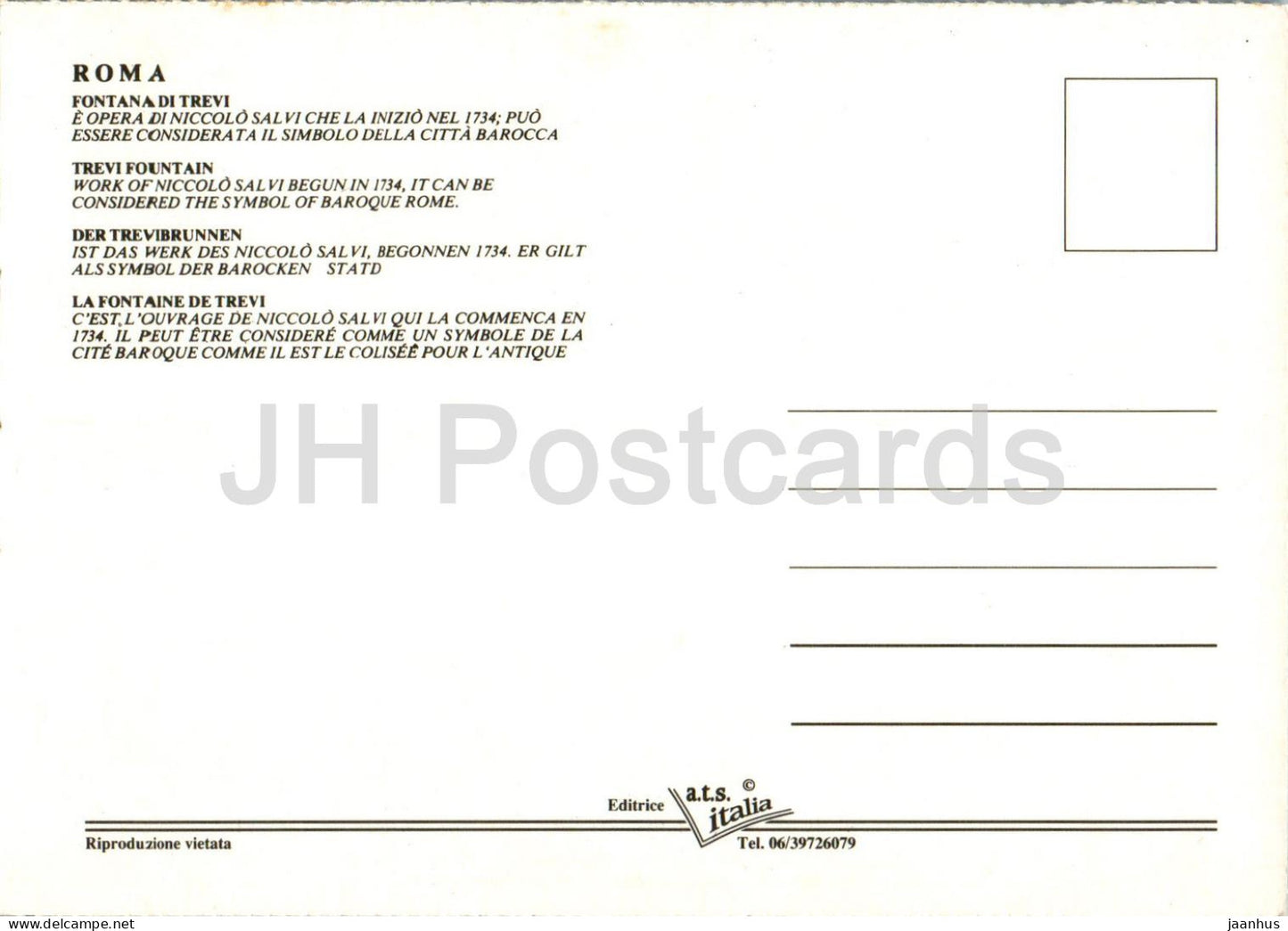 Roma - Rom - Fontana di Trevi - Trevi-Brunnen - Italien - unbenutzt 