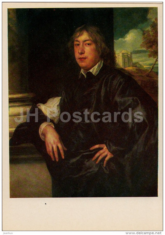 painting by Anthony van Dyck - Portrait of Eberhard Jabach - man - Flemish art - 1980 - Russia USSR - unused - JH Postcards