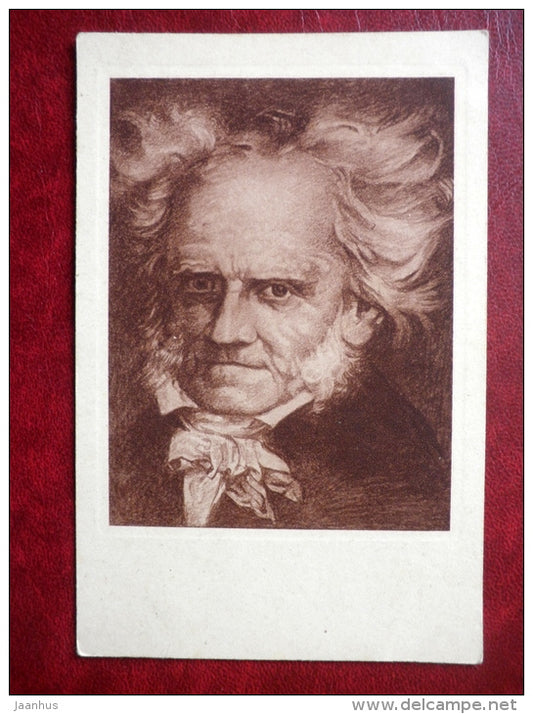 painting by Joe Olitzki - philosopher  Schopenhauer - 615 - german art - used - JH Postcards