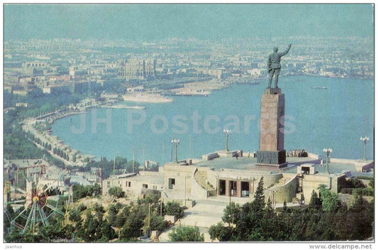 the general view of the city - monument - Baku - 1967 - Azerbaijan USSR - unused - JH Postcards