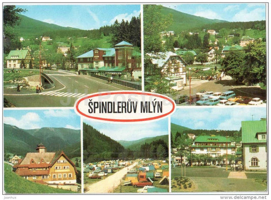 Spindleruv Mlyn - Sports and Holiday centre in the Giant Mountains - Czechoslovakia - Czech - used 1977 - JH Postcards