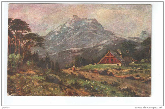 illustration by H. Lissmann - mountains - Serie 301 - old postcard - circulated in Estonia 1925 Rakvere - used - JH Postcards