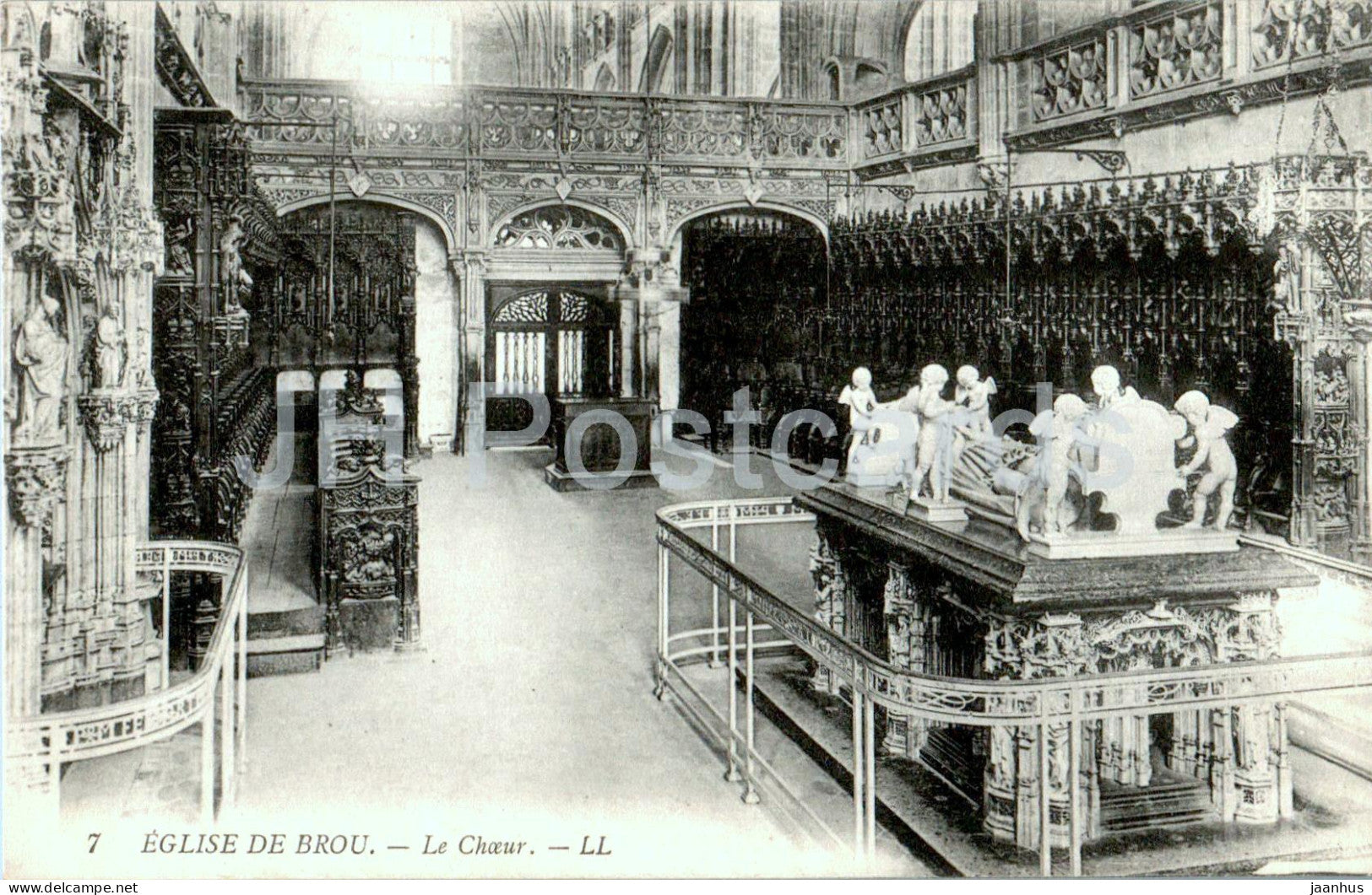 Eglise de Brou - Le Choeur - church - 7 - old postcard - France - unused - JH Postcards