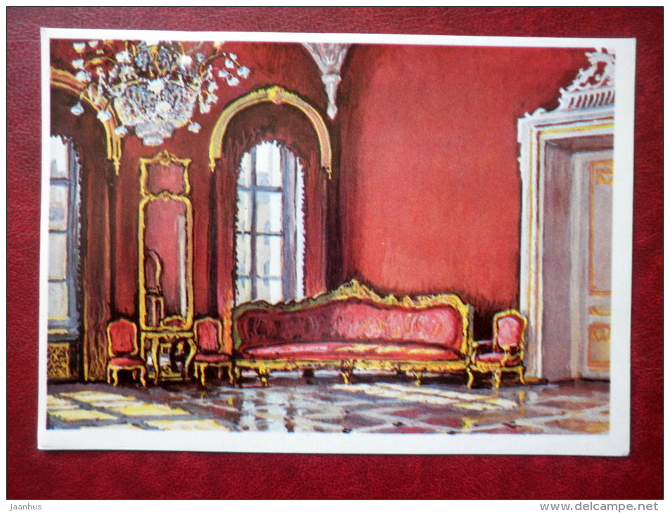 painting by A. Tsesevich , red living room of the Bolshoi Theatre - Bolshoi Theatre, Moscow - russian art - unused - JH Postcards