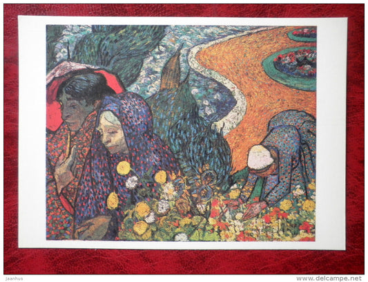 Painting by Vincent Van Gogh - Ladies of Arles . 1888 - dutch art - unused - JH Postcards