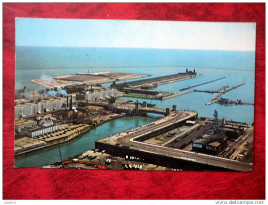 Outer Drive - Chicago river - Lake Michigan - Chicago - Illinois - 1964 - USA - unused (numbers written backside) - JH Postcards