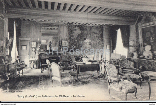 Talcy - Interieur du Chateau - Le Salon - castle - old postcard - France - unused