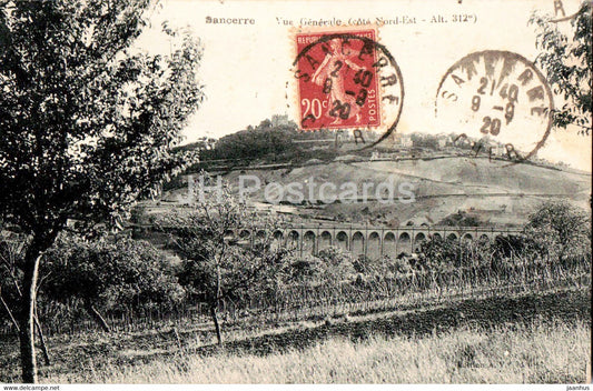 Sancerre - Vue Generale - Cote Nord Est Alt 312 m - old postcard - 1920 - France - used - JH Postcards