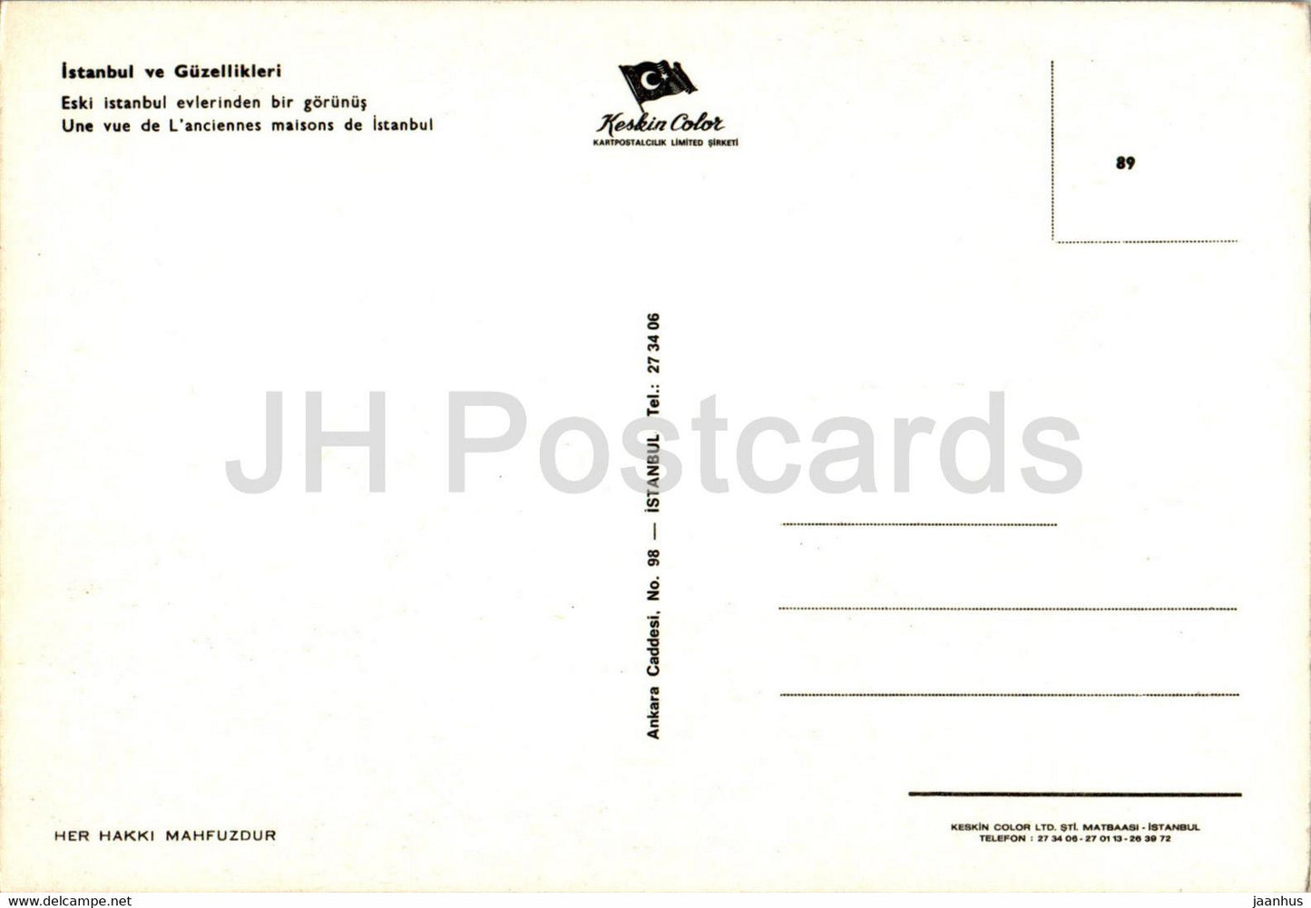 Istanbul - Eski Istanbul evlerinden bir gorunus - old Istanbul houses - 89 - Turkey - unused