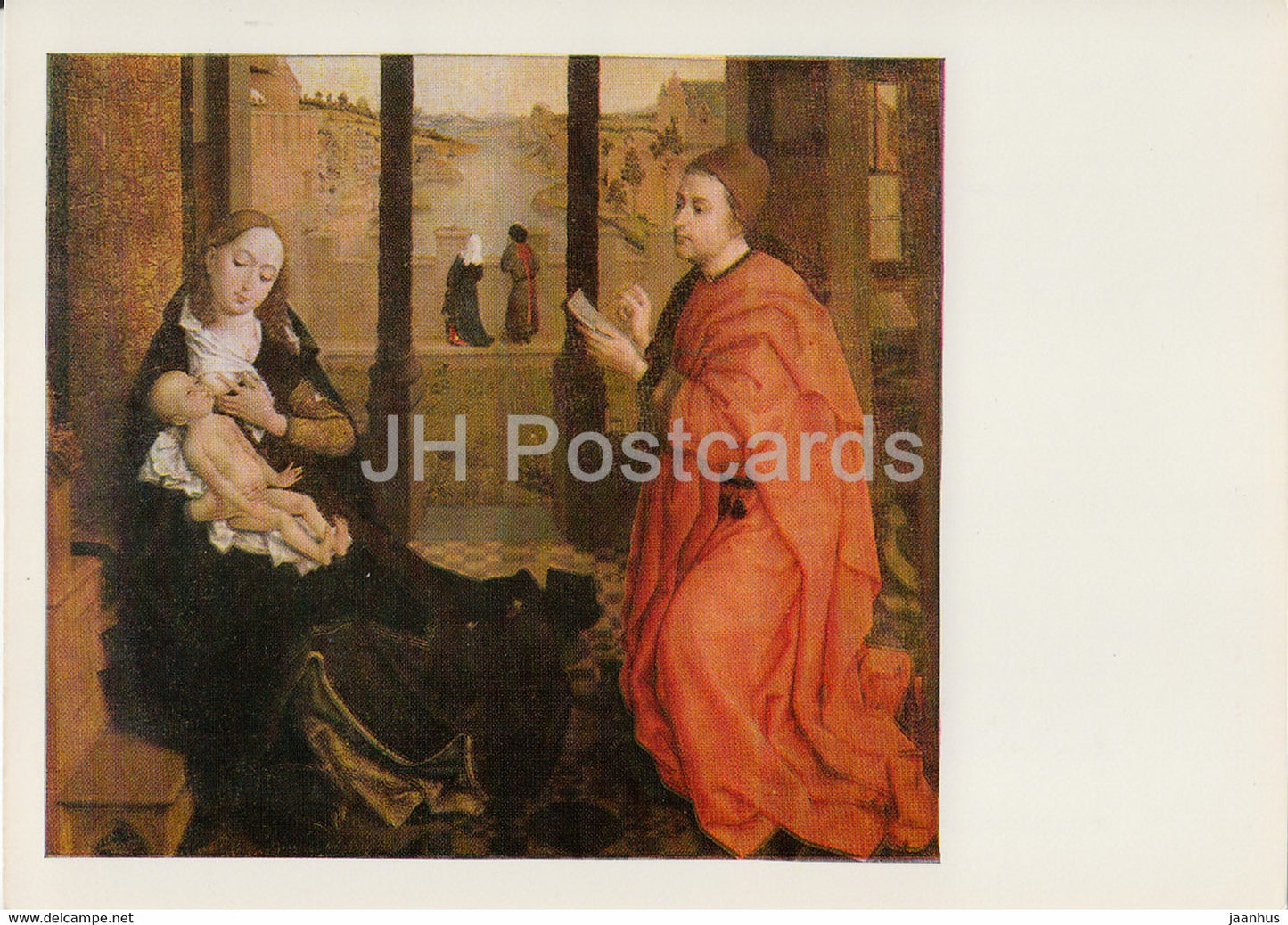 painting by Rogier van der Weyden - The Evangelist Luke Drawing Madonna - Dutch art - 1984 - Russia USSR - unused - JH Postcards