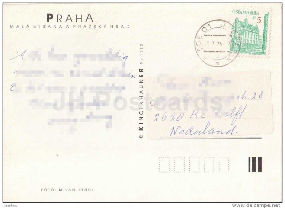 Mala Strana - Prague Castle Hradcany - Praha - Prague - Czech - used 1994 - JH Postcards