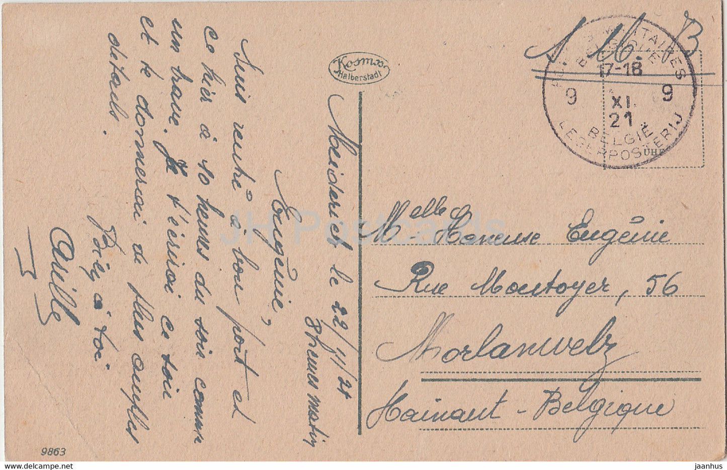 Aachen - Dom - Theater - Panorama - 9863 - old postcard - 1921 - Germany - used