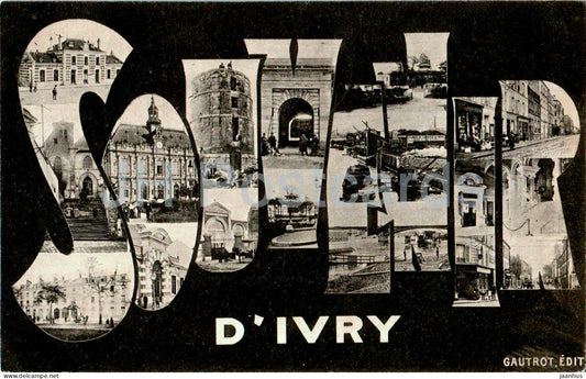 Souvenir D'Ivry - old postcard - 1906 - France - used - JH Postcards