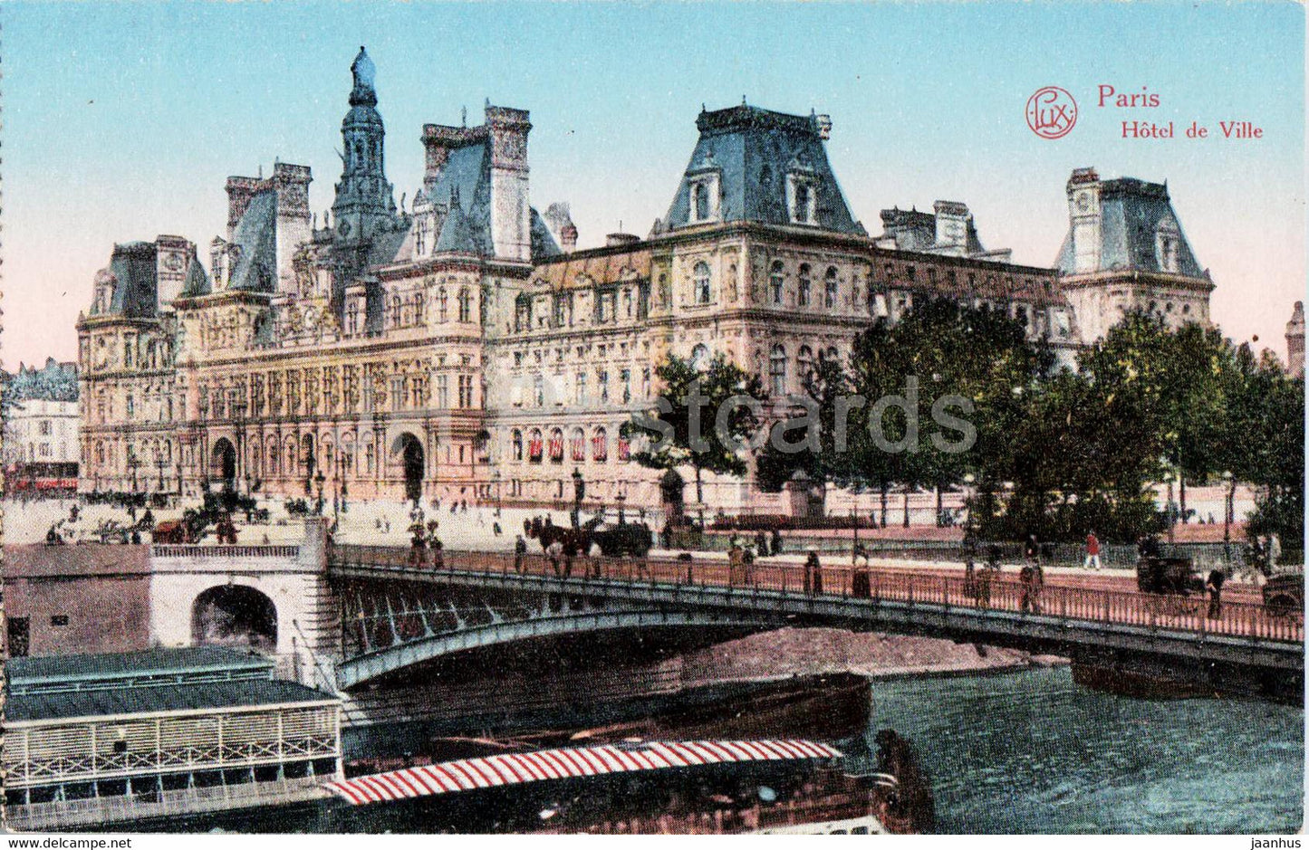 Paris - Hotel de Ville - bridge - Ser 112 - old postcard - France - unused - JH Postcards