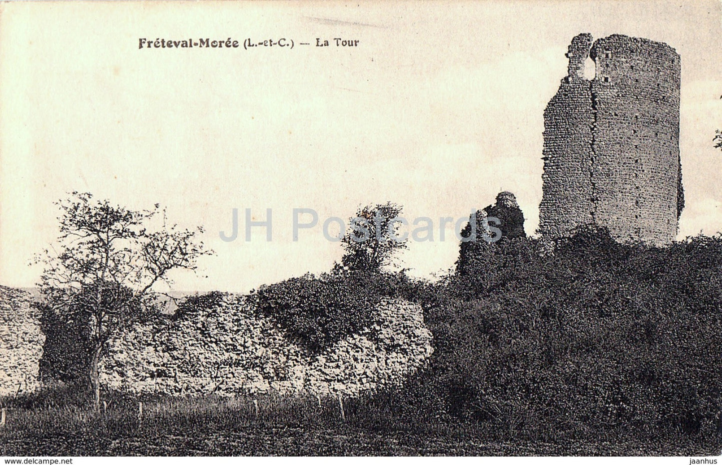 Freteval Moree - La Tour - ruins - old postcard - France - unused - JH Postcards