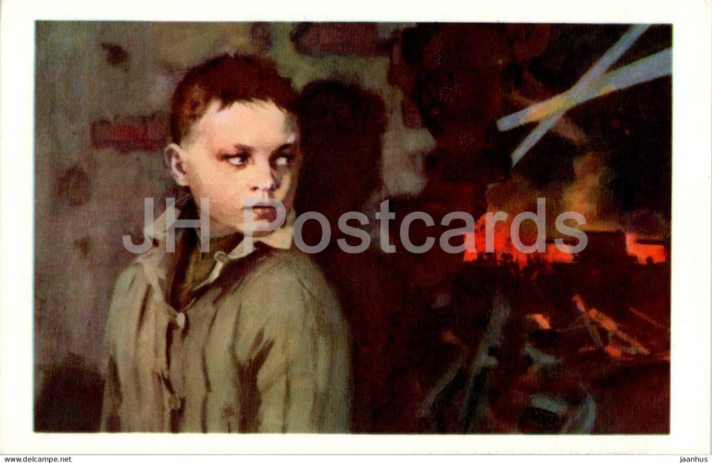 Pioneers Heroes - Vitya Komarov - boy - illustration by I. Suschenko - 1971 - Russia USSR - unused - JH Postcards