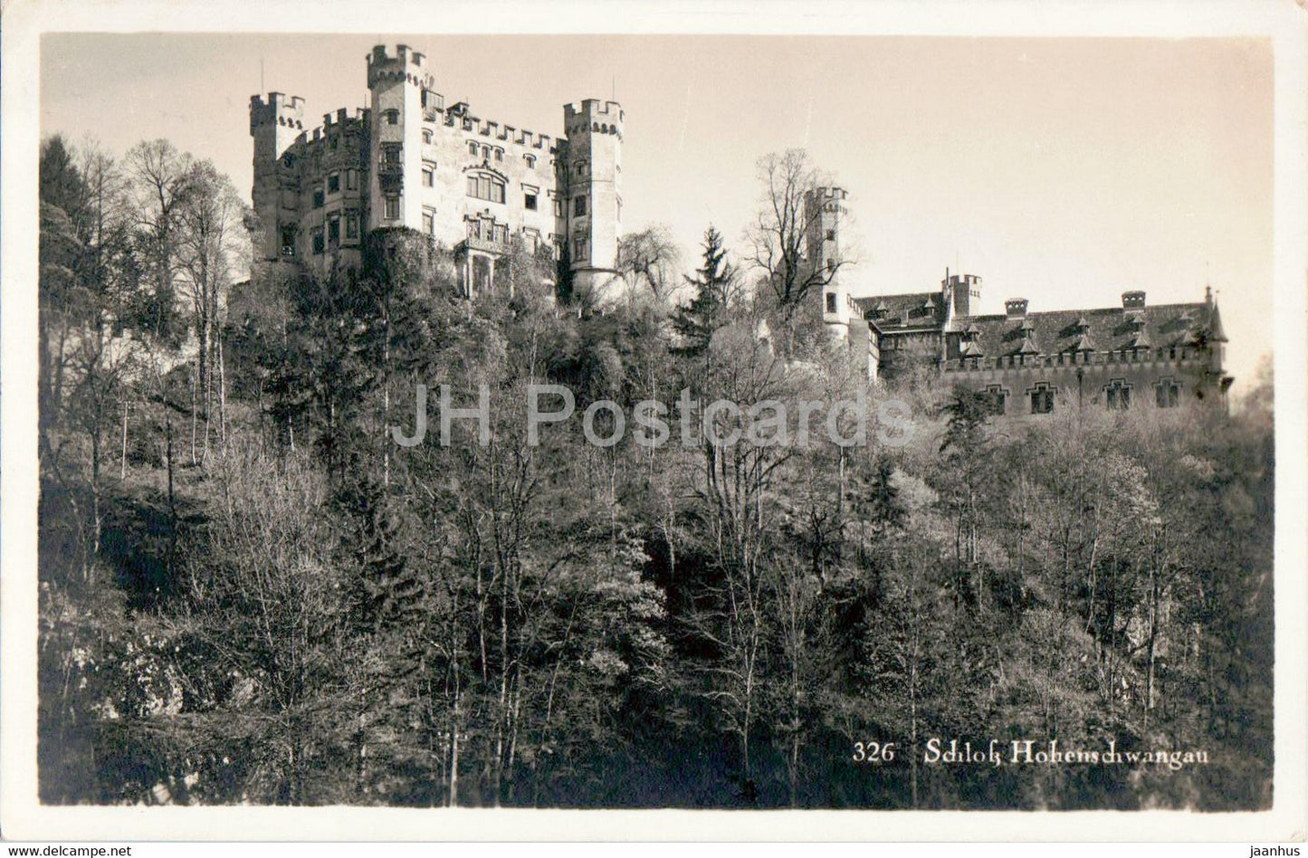 Schloss Hohenschwangau - castle - 326 - 1930 - old postcard - Germany - used - JH Postcards