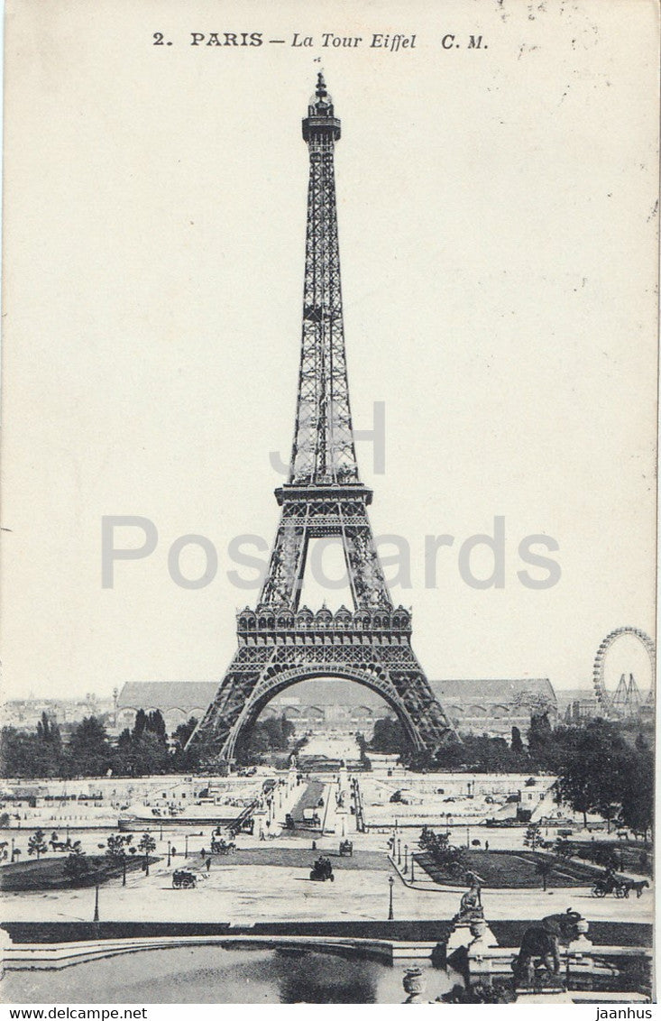 Paris - La Tour Eiffel - old postcard - 1913 - France - used - JH Postcards
