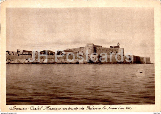 Siracusa - Castel Maniace costruito da Federico lo Svevo - Maniace castle - old postcard - Italy - unused - JH Postcards