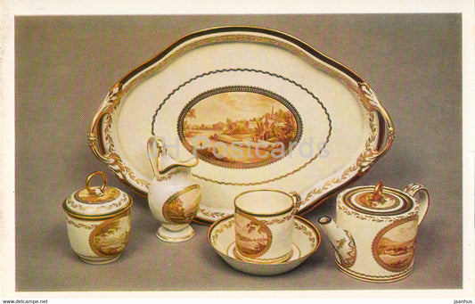 Solitaire Set - pocelain - English Applied Art - 1983 - Russia USSR - unused - JH Postcards