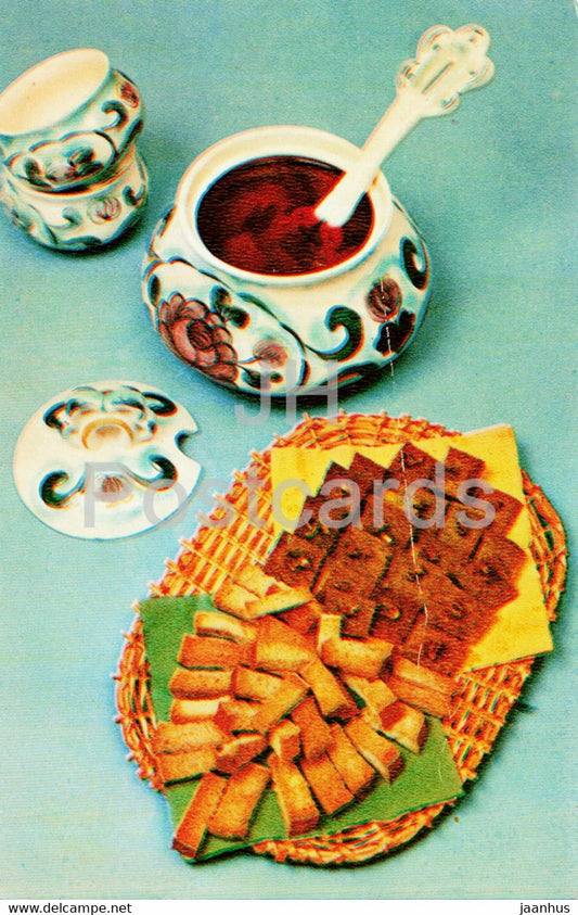 Croutons with garlic - recipes - dishes - cooking - 1982 - Russia USSR - unused - JH Postcards