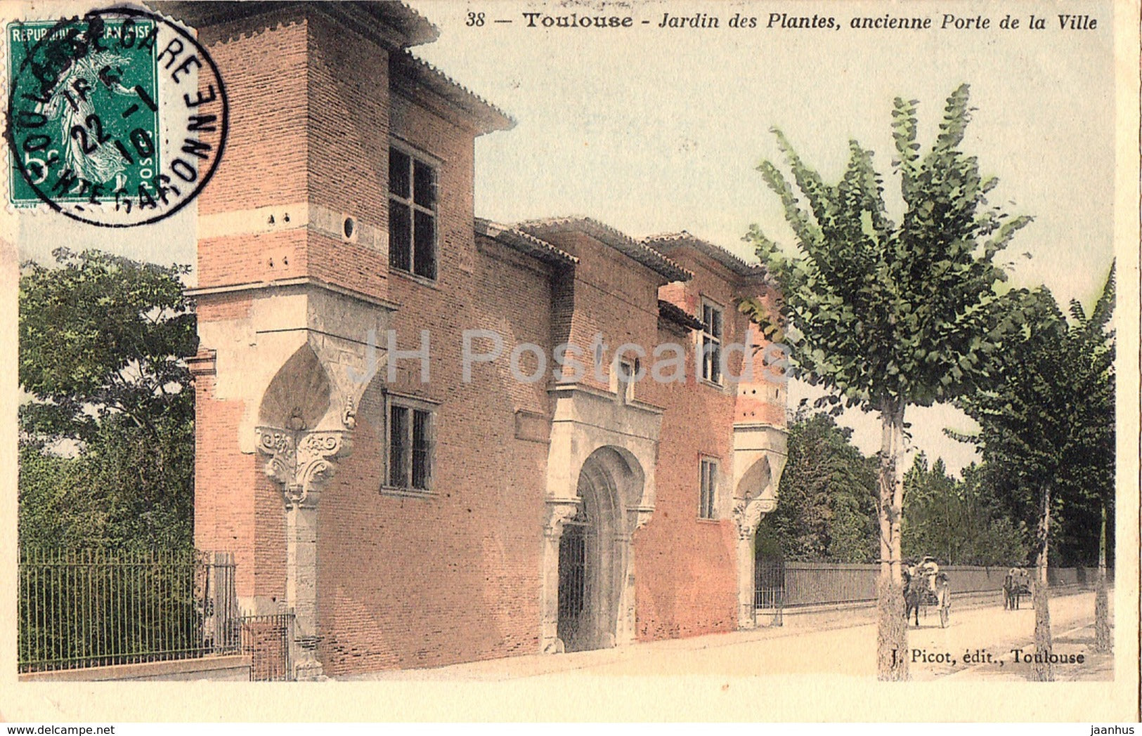 Toulouse - Jardin des Plantes - ancienne Porte de la Ville - 38 - 1910 - old postcard - France - used - JH Postcards