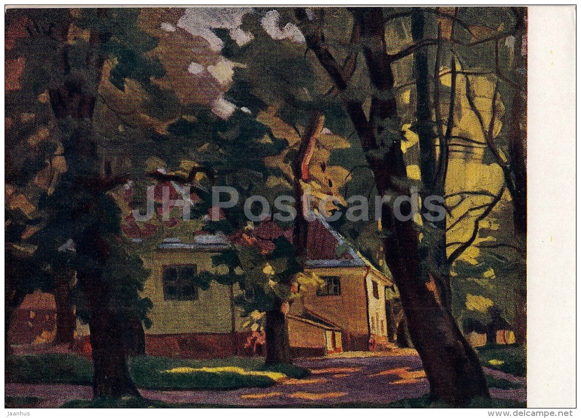 painting by A. Jansen - 1 - House of Peter I in Tallinn Kadriorg - Estonian art - 1957 - Russia USSR - unused - JH Postcards