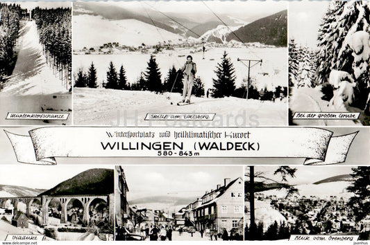 Wintersportplatz und heilklimatischer Kurort - Willingen - Muhlenkopfschanze - Skilift - old postcard - Germany - used - JH Postcards