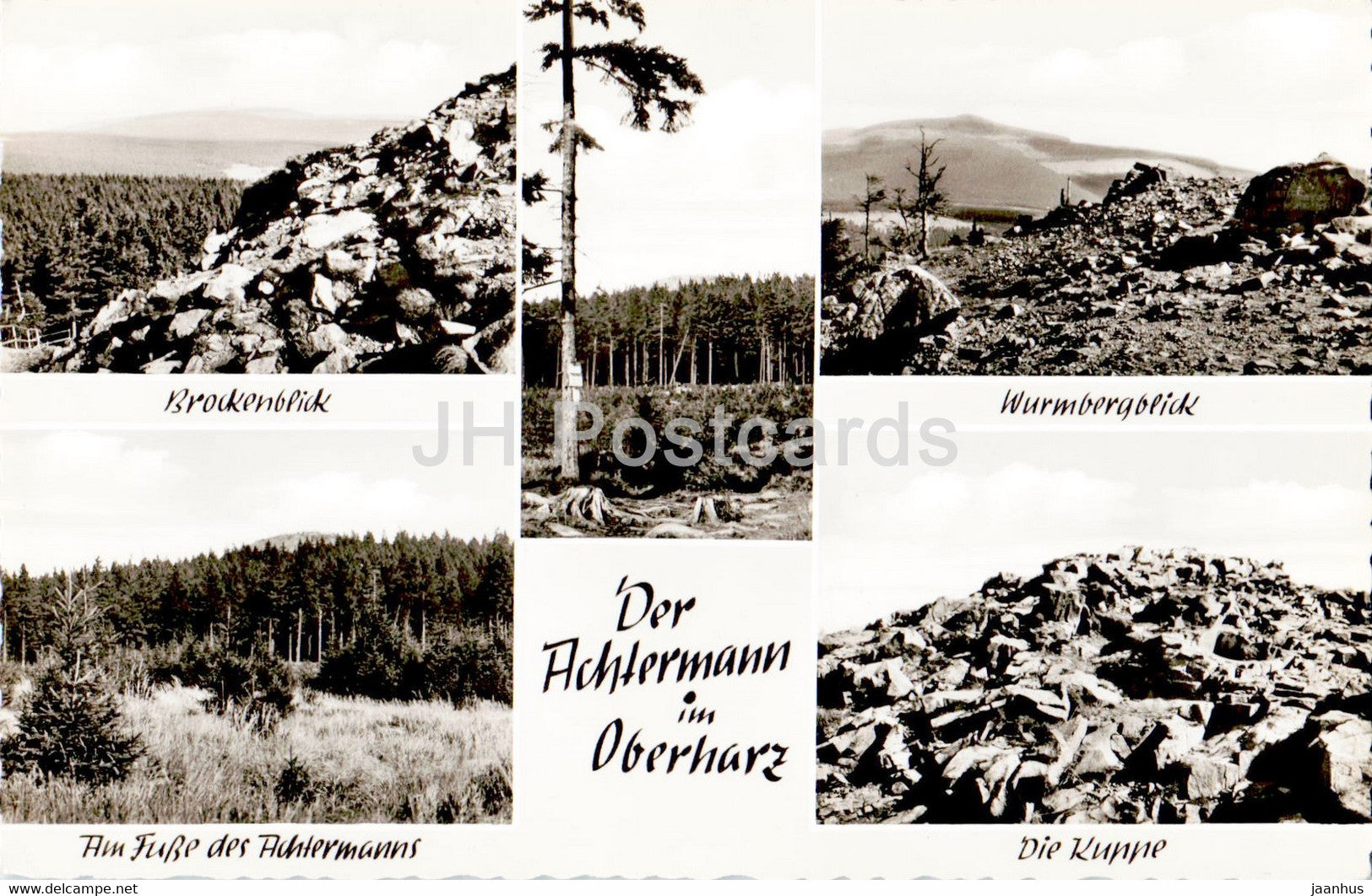 Der Achtermann im Oberharz - Brockenblick - Wurmbergblick - Die Kuppe - old postcard - Germany - unused - JH Postcards