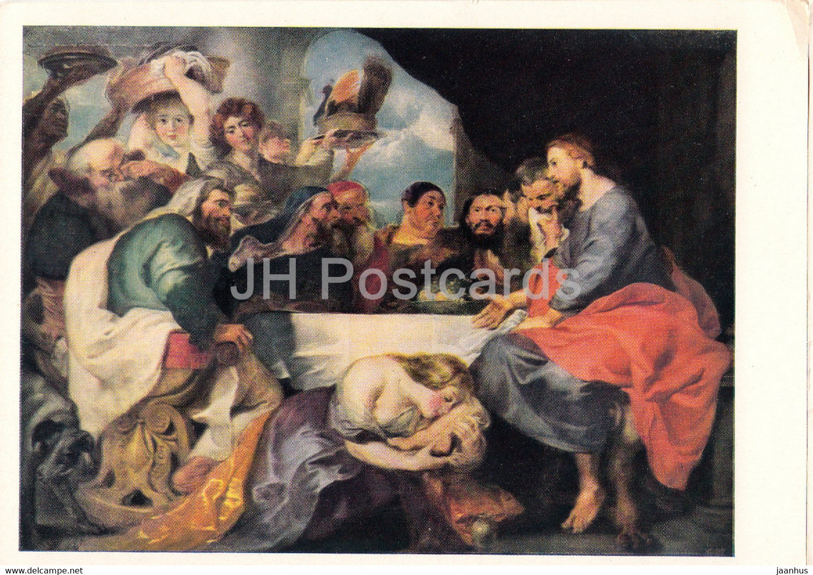 painting by Peter Paul Rubens - Feast at Simon Pharisee - Flemish art - 1964 - Russia USSR - unused - JH Postcards
