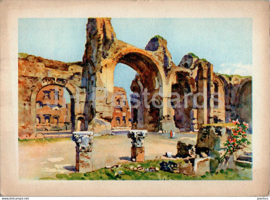 Roma - Rome - Terme di Caracalla - Baths of Caracalla ancient world - Astro - illustration - old postcard - Italy - used - JH Postcards