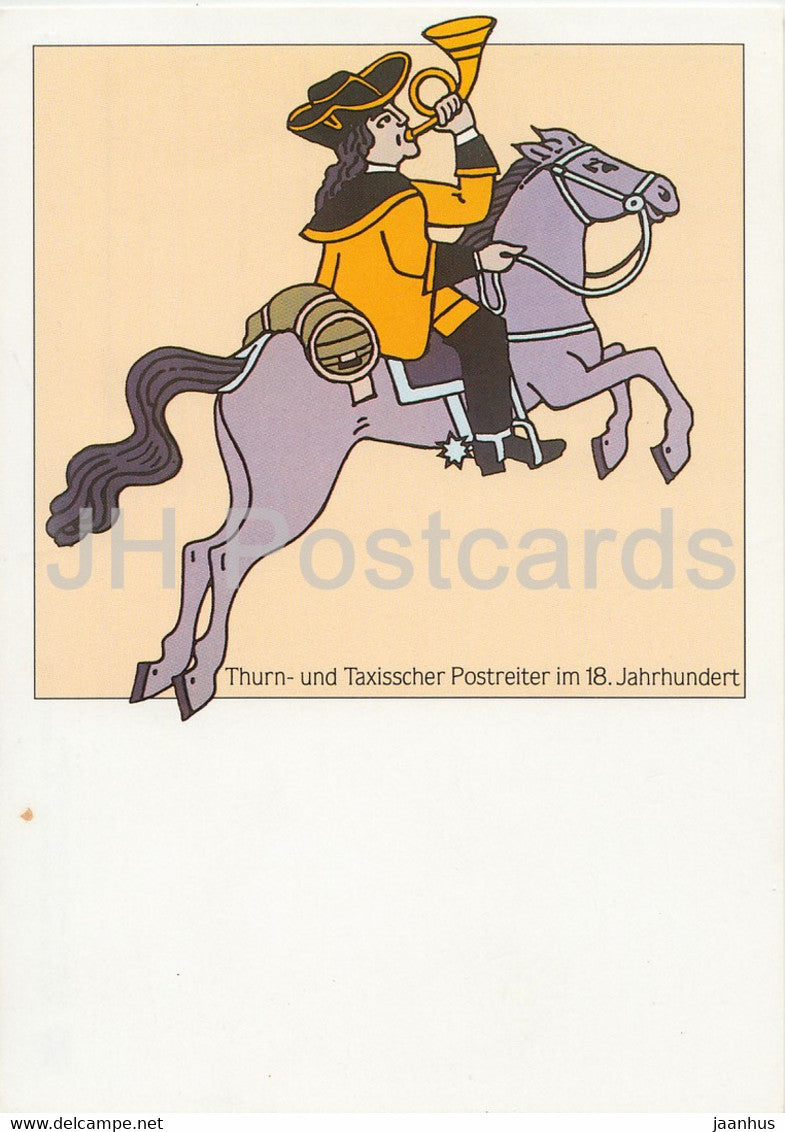 Thurn und Taxisscher Postreiter im 18 Jahrhundert - horse - illustration - 1989 - Germany - unused - JH Postcards