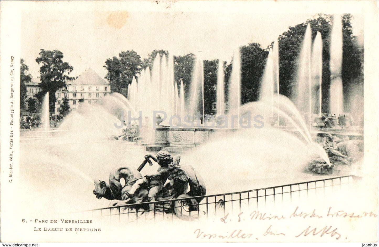 Parc de Versailles - Le Bassin de Neptune - 8 - old postcard - France - used - JH Postcards
