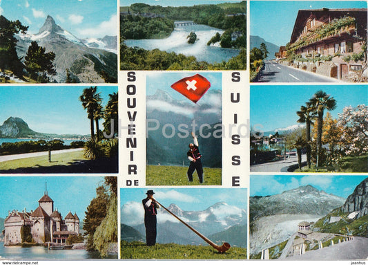 Souvenir de Suisse - multiview - Switzerland - unused - JH Postcards