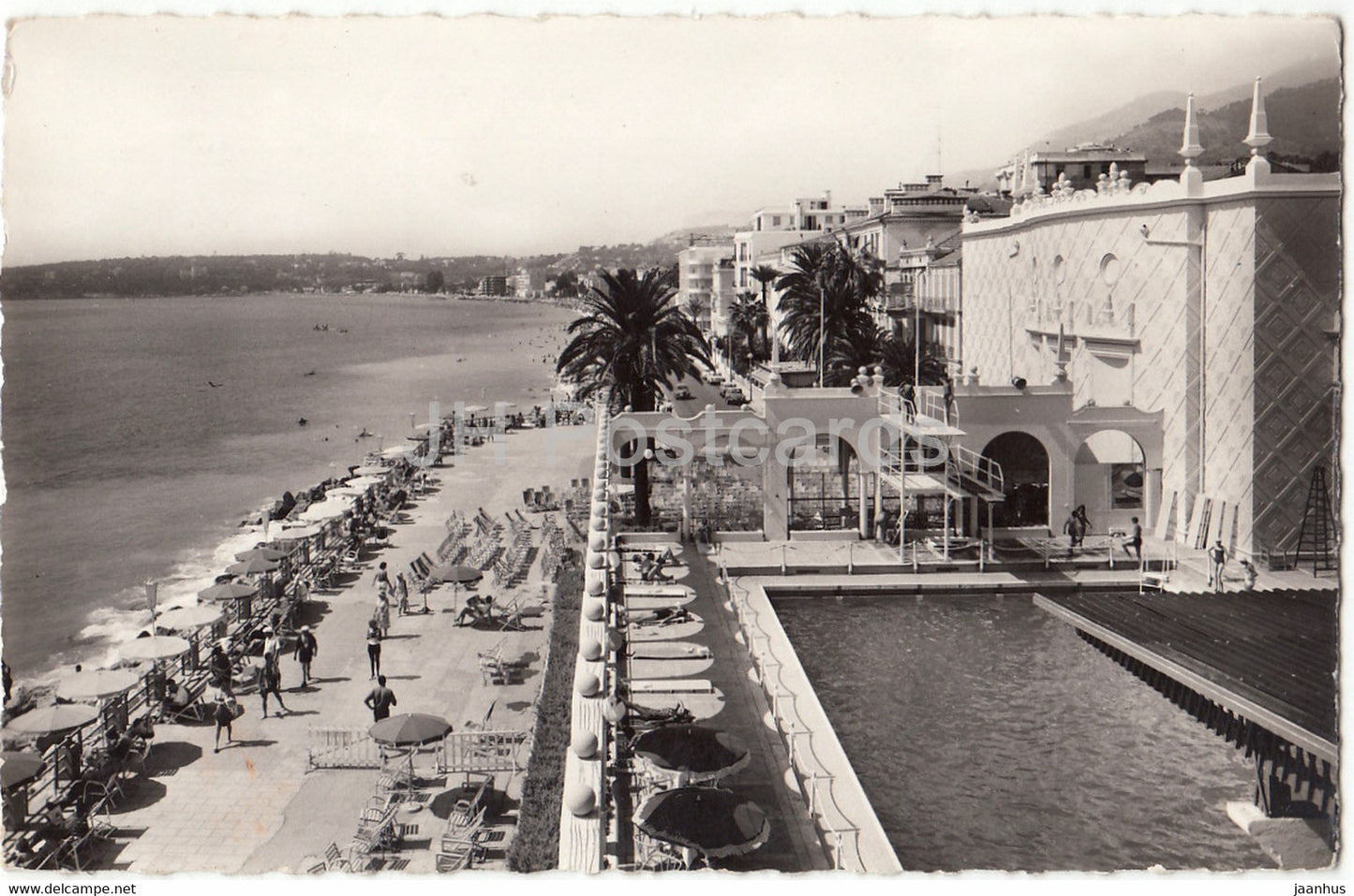 Menton - La Promenade et la Piscine du Casino - beach - 1964 - France - used - JH Postcards