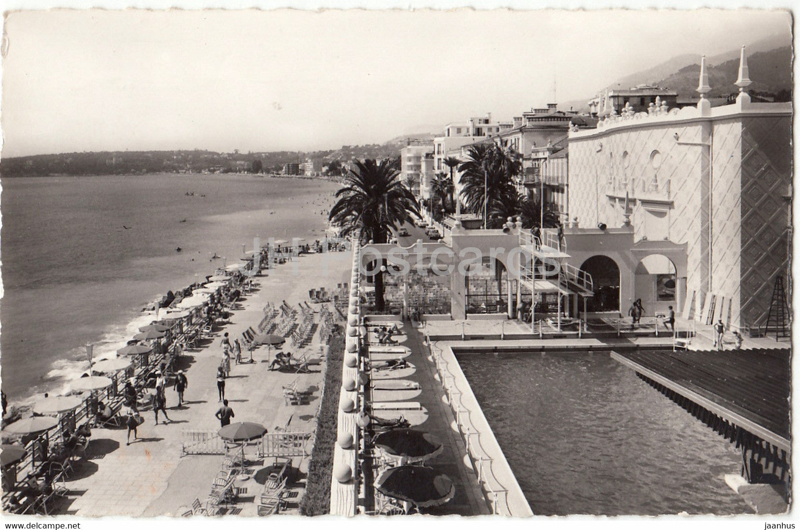 Menton - La Promenade et la Piscine du Casino - beach - 1964 - France - used - JH Postcards
