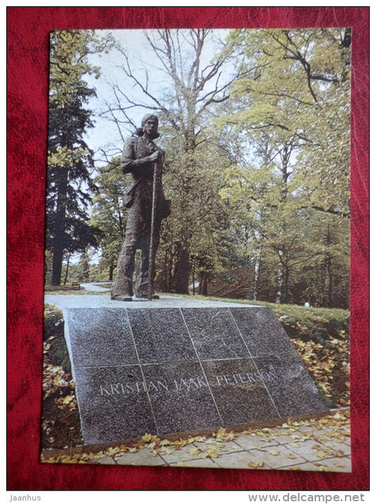 Tartu - the Memorial to K. J. Peterson at Toomemägi hill - monument - 1985 - Estonia - USSR - unused - JH Postcards