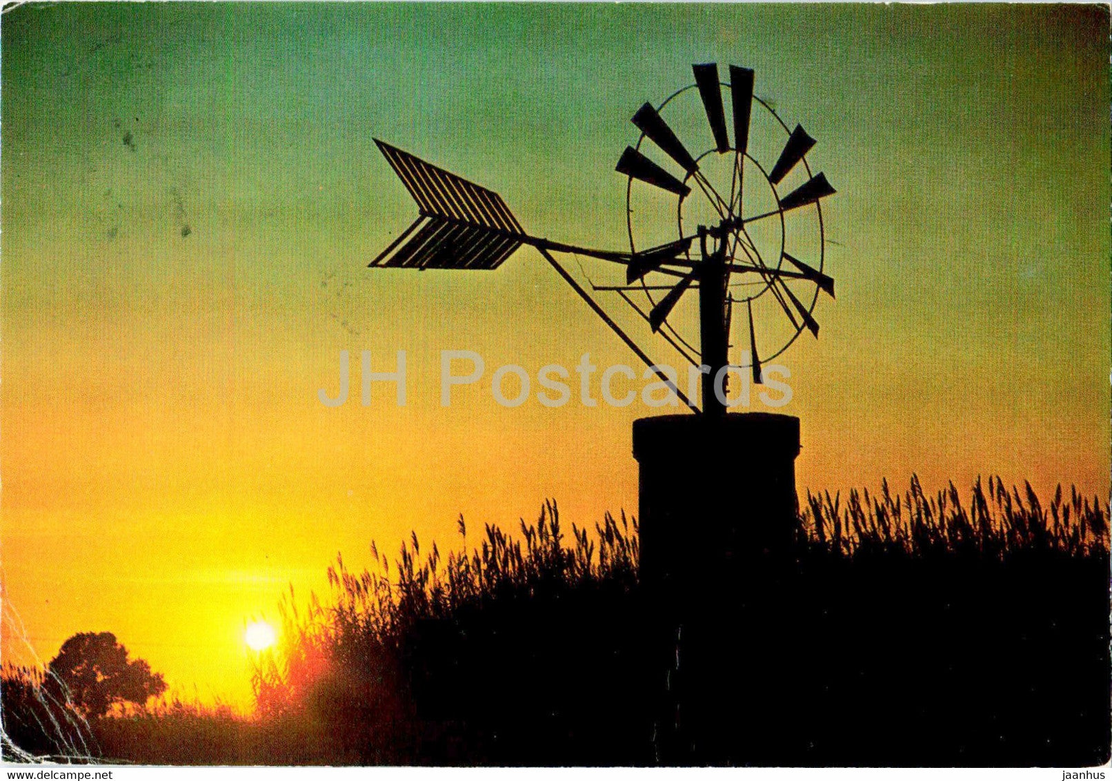 Mallorca - Sunset - windmill - 1975 - Spain - used - JH Postcards