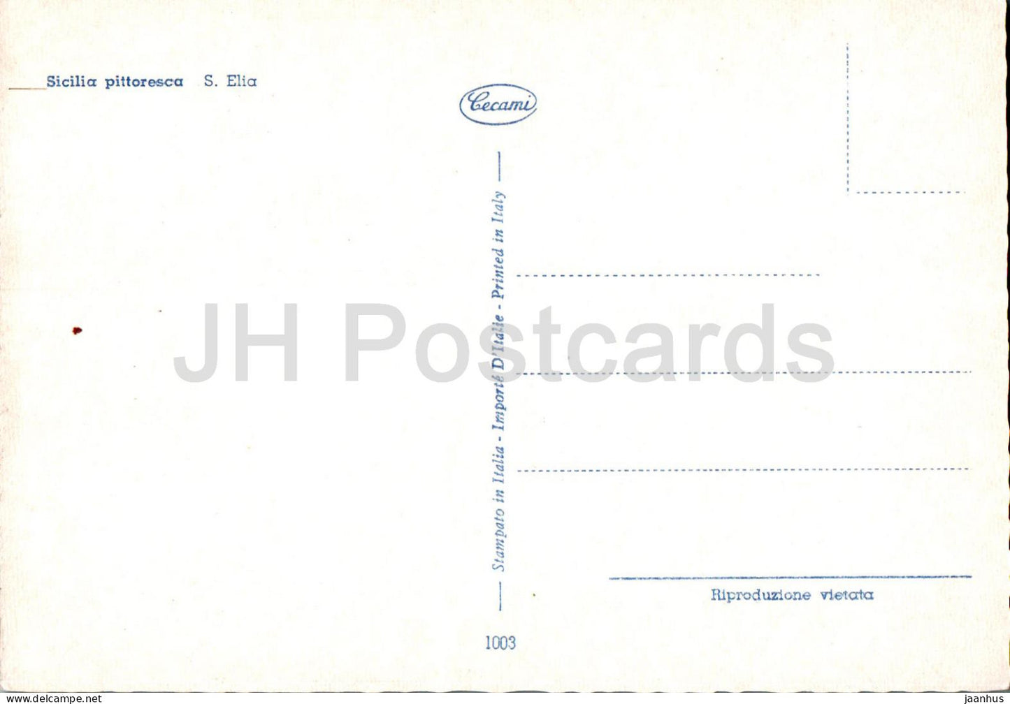Sicilia pittoresca - S Elia - bateau - 1003 - Italie - inutilisé 