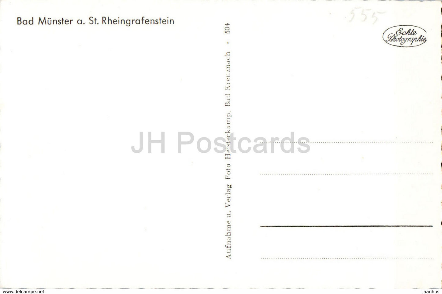 Bad Munster a St Rheingrafenstein - old postcard - Germany - unused
