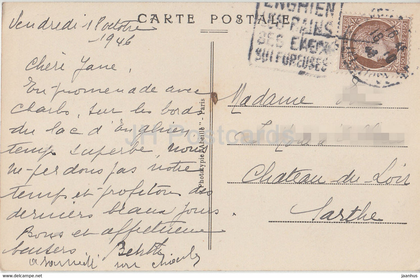 Montmorency - Tombeau - intérieur de i'Eglise - 37 - carte postale ancienne - 1946 - France - occasion