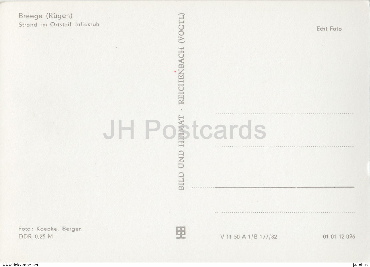 Breege - Rugen - Strand im Ortsteil Juliusruh - plage - Allemagne DDR - inutilisé