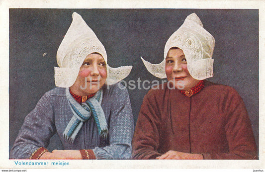 Volendammer meisjes - Folk Costumes -  D B M  31 - old postcard - 1929 - Netherlands - used - JH Postcards