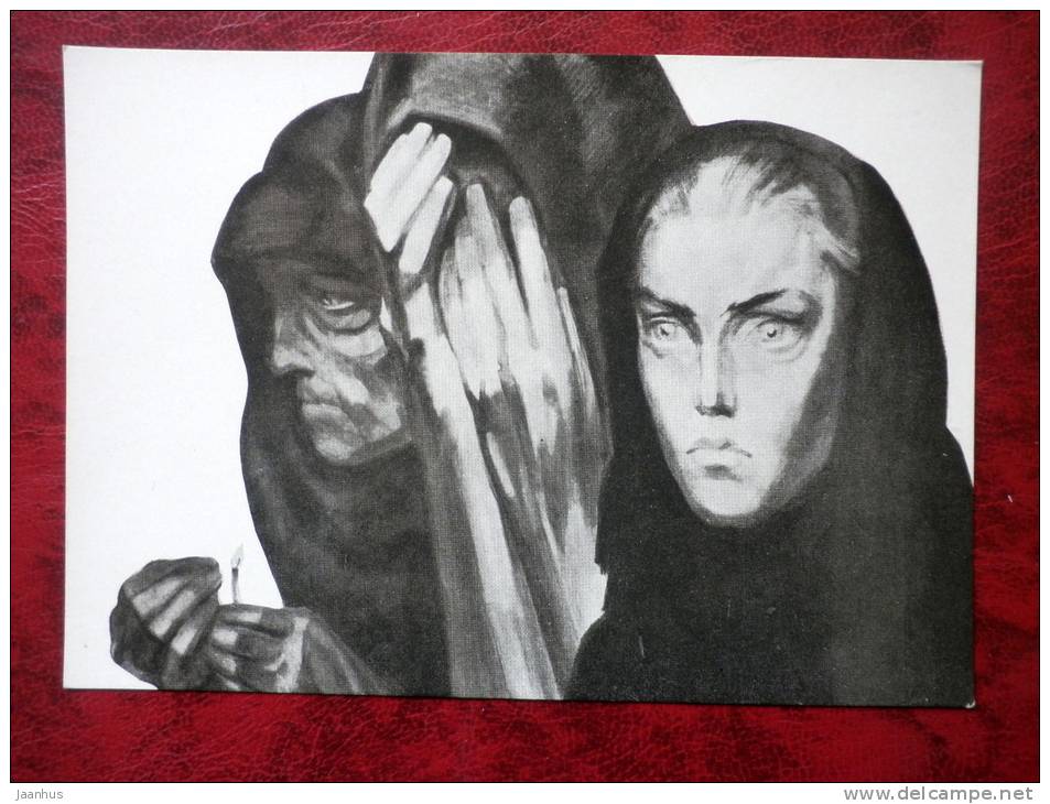 Painting by B. I. Prorokov - at Babi Yar - russian art - unused - JH Postcards