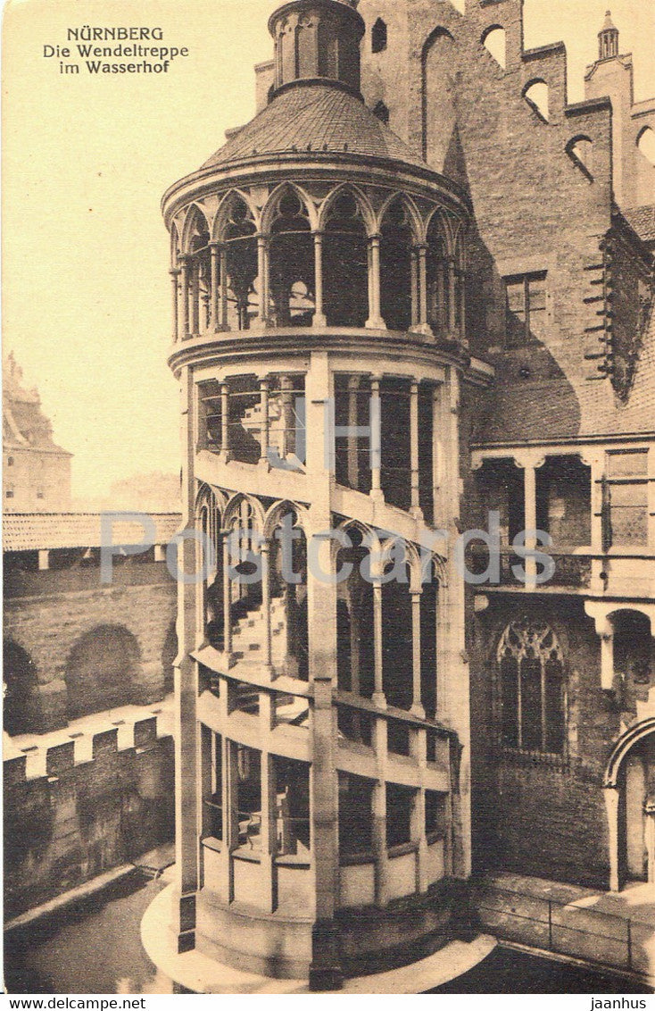 Nurnberg - Die Wendeltreppe im Wasserhof - old postcard - Germany - unused - JH Postcards